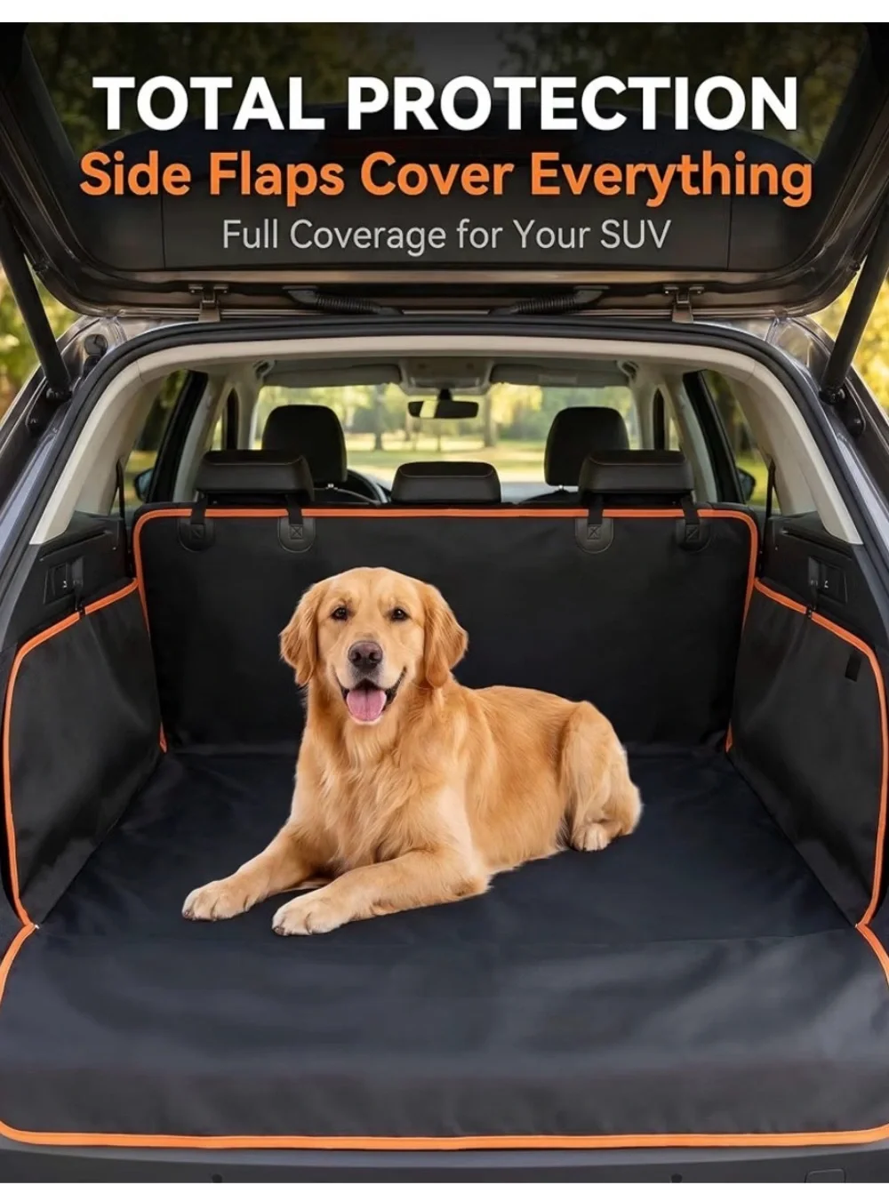 Black & Orange SUV Dog Cargo Liner - Total Protection